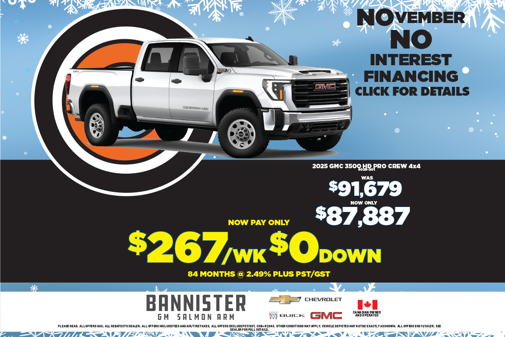 November No Interest – 2025 Sierra 3500 HD