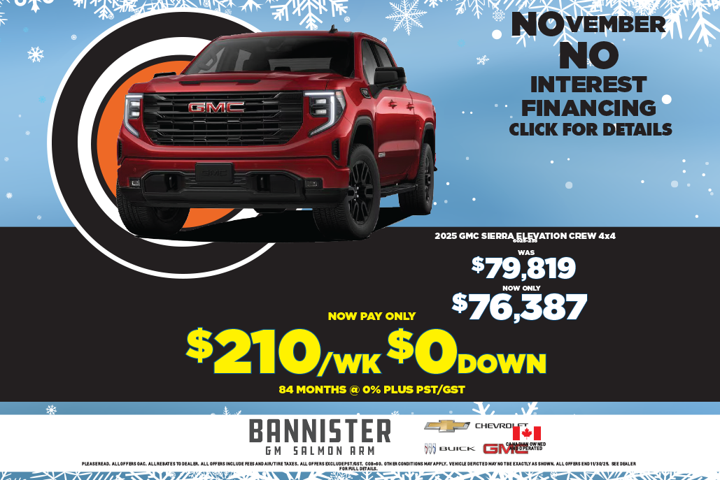 November No Interest – 2025 Sierra 1500