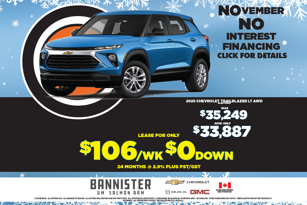 November No Interest – 2025 Trailblazer
